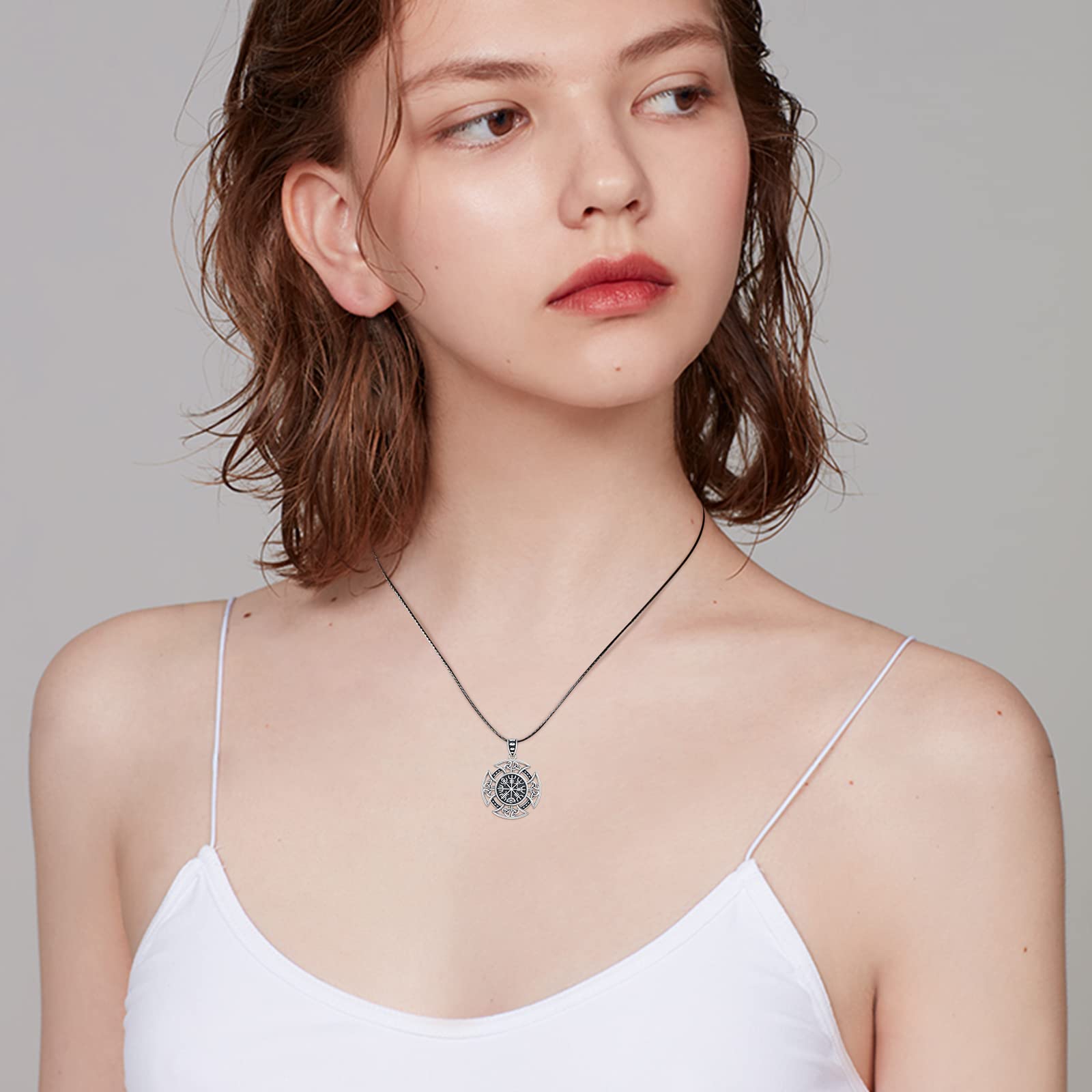 Collana con nodo celtico in argento sterling 925 ViKing, collana a croce, ciondolo vichingo/mitologia nordica amuleto/loto collana amuleto gioielli per uomo donna