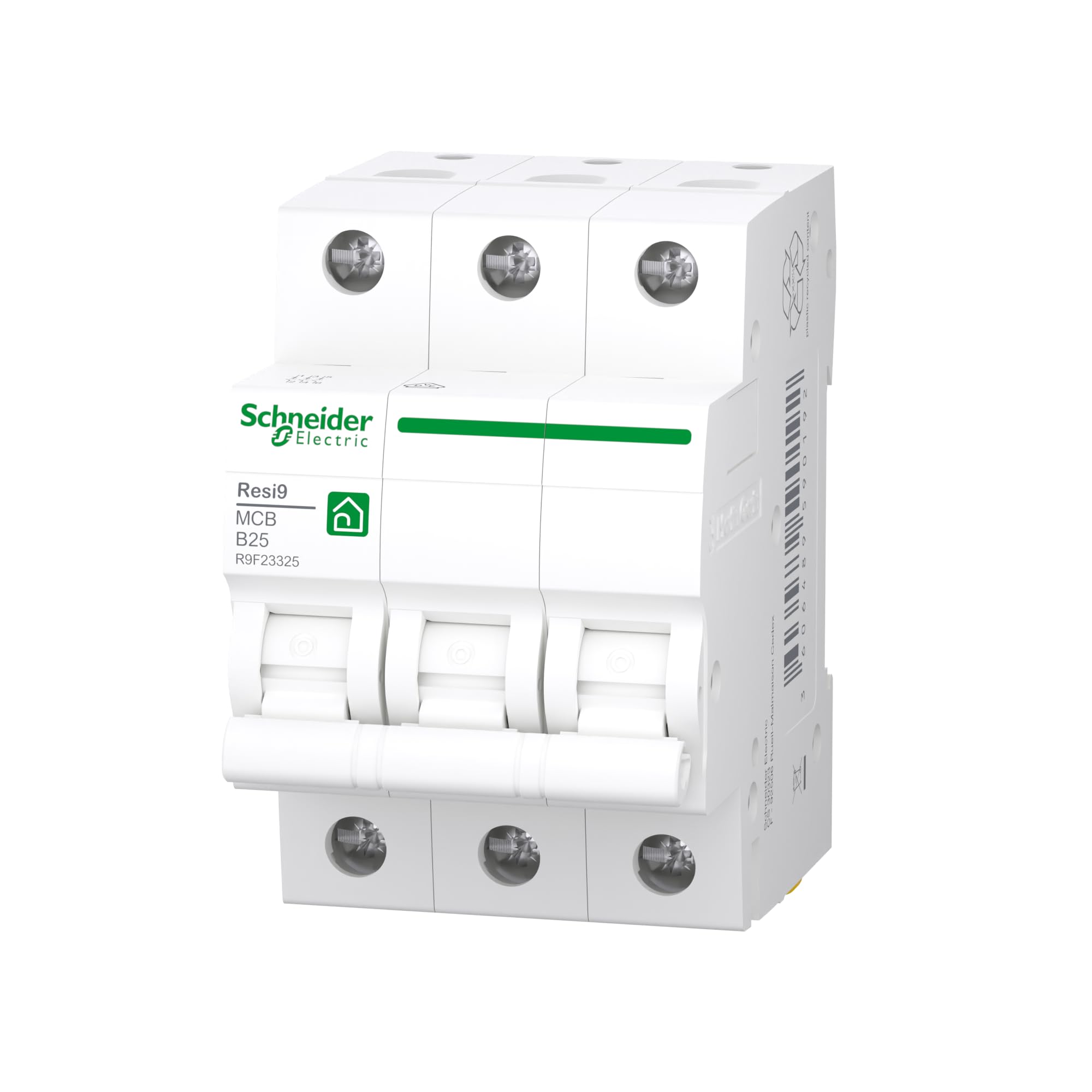 Schneider Electric 1334288 Disjoncteur Resi9 3P B25A 6 kA Blanc