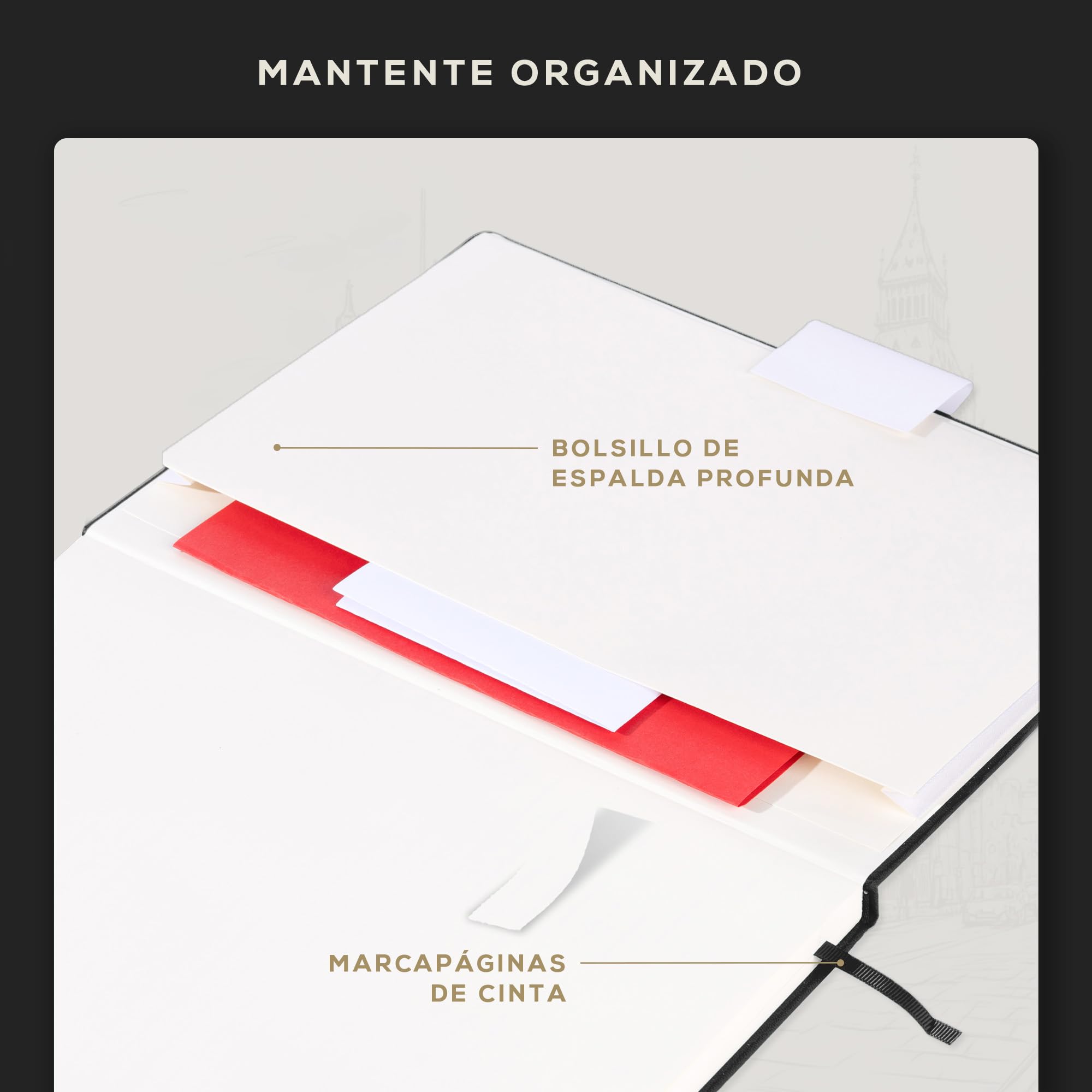 BEECHMORE BOOKS Cuaderno de bocetos A4 (21 x 29,7 cm) – 156 páginas, 160 g/m² | Tapa dura piel vegana, apertura plana, bloc en blanco, caja de regalo, hojas perforadas, bloc de dibujo profesional