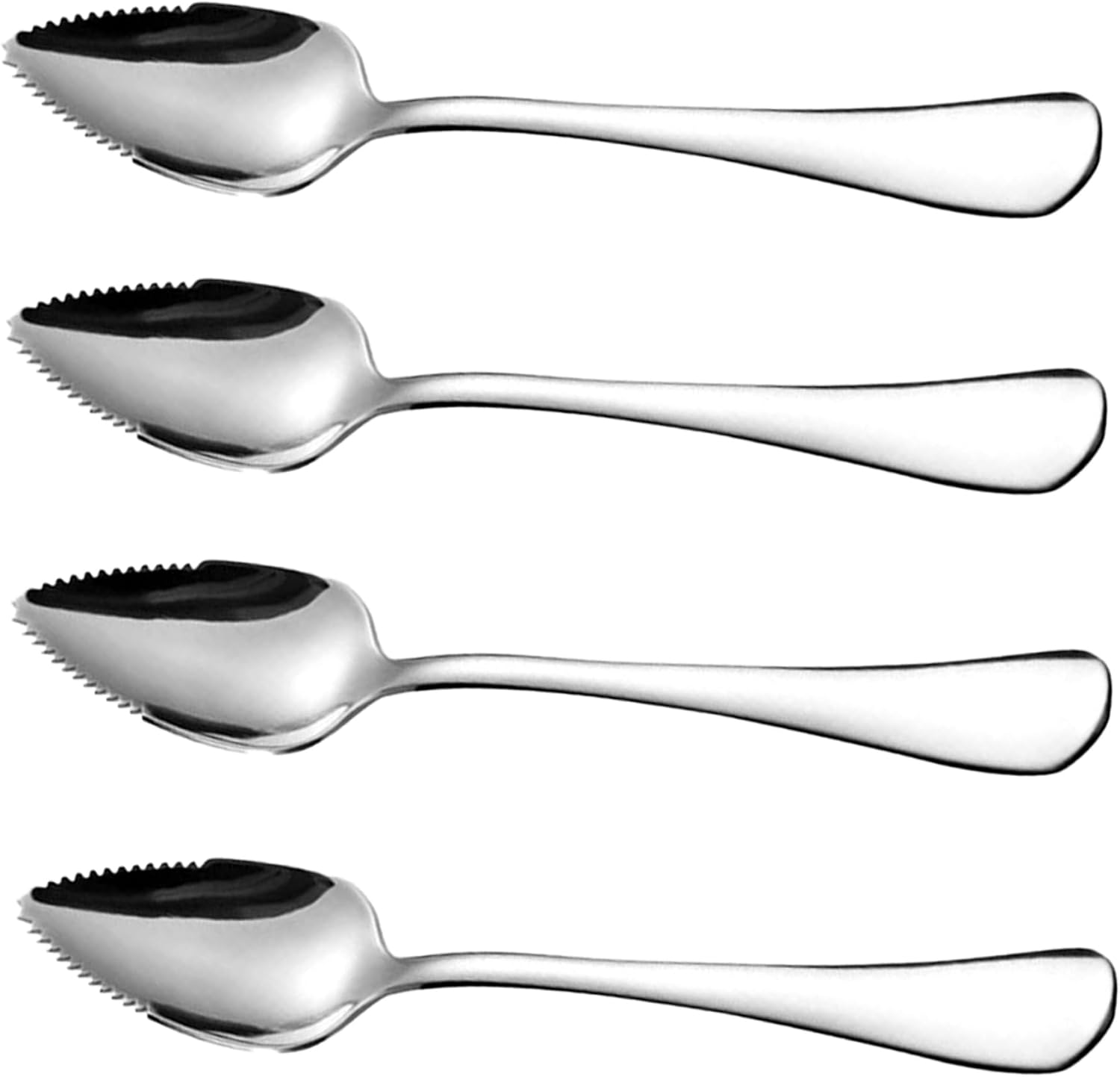 Grapefruit Spoons, Grapefruit Spoons with Serrated Edge 4PCS Food Grade Stainless Steel Dessert with Handle Non Stick for Kiwi Papaya Orange Ice Cream