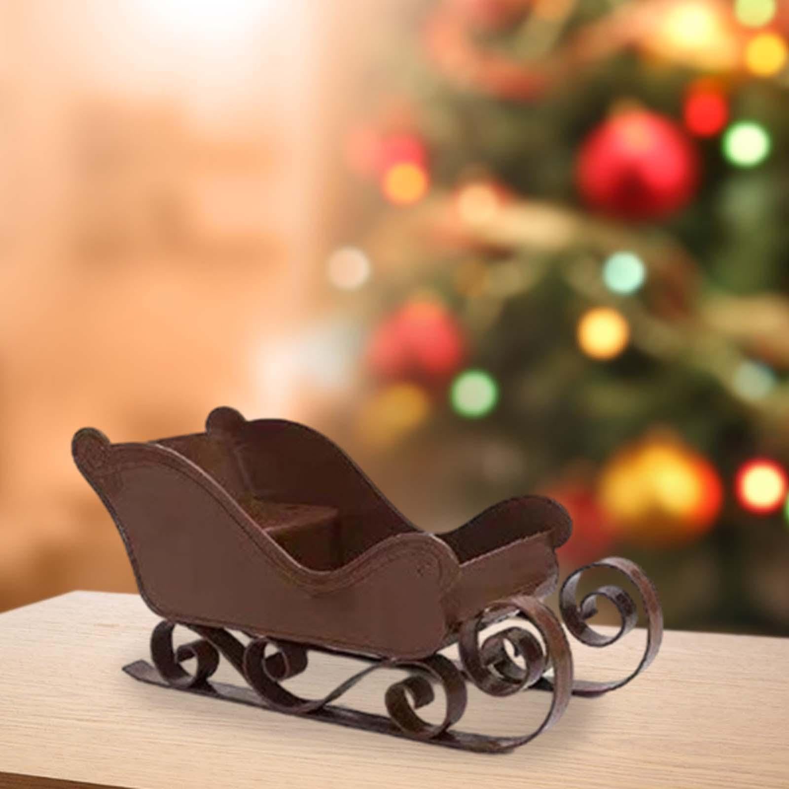 Amazon | amleso サンタそり、そり置物、クリスマス像の装飾ミニチュア