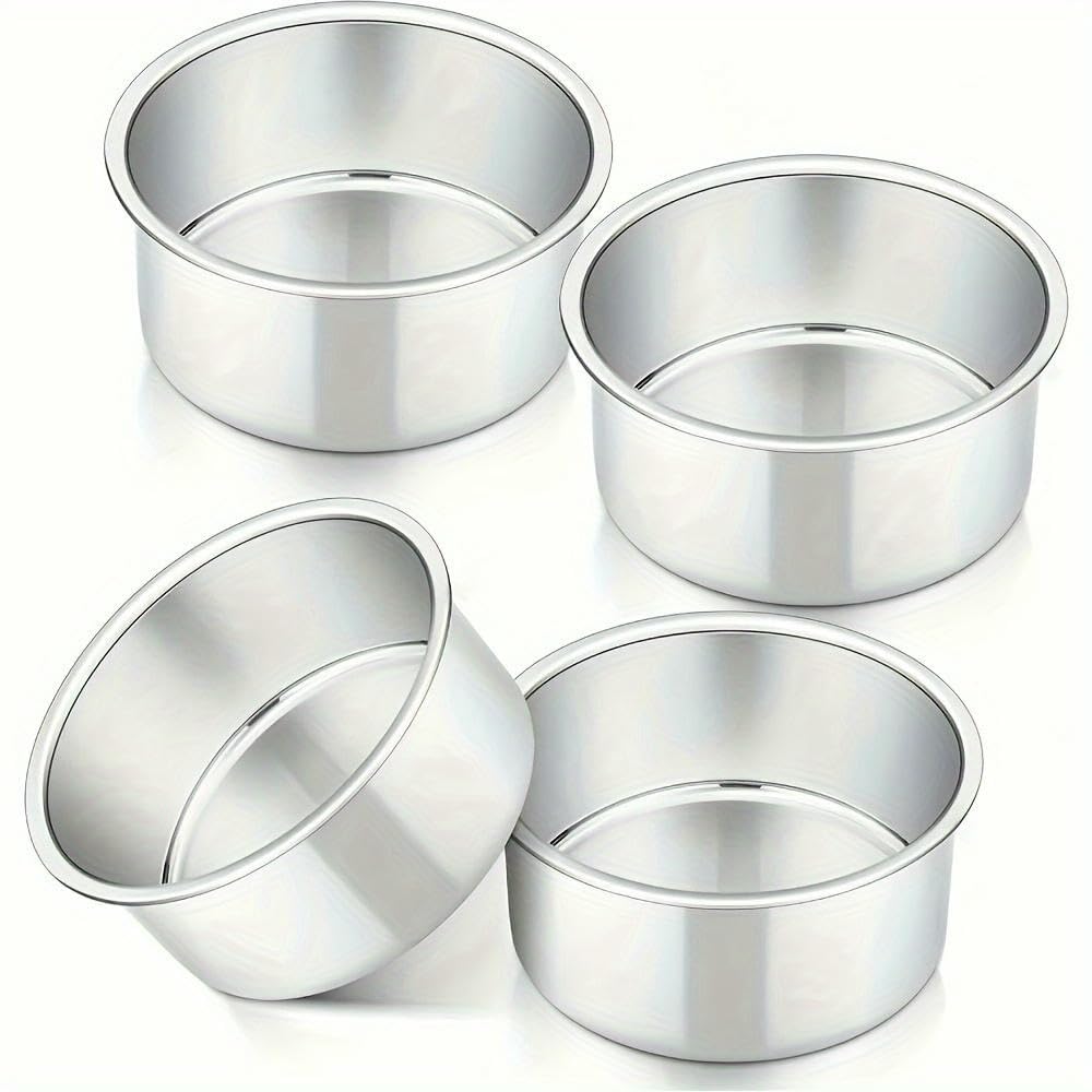 NYSDM 4-częściowy zestaw nieprzywierających 4-calowych foremek do ciasta - materiał aluminiowy, nie wymaga prądu