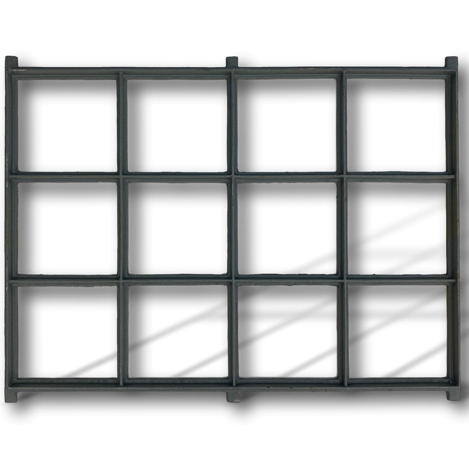 aubaho Fenster Grau Stallfenster Eisenfenster Scheunenfenster Eisen Antik-Stil 95cm