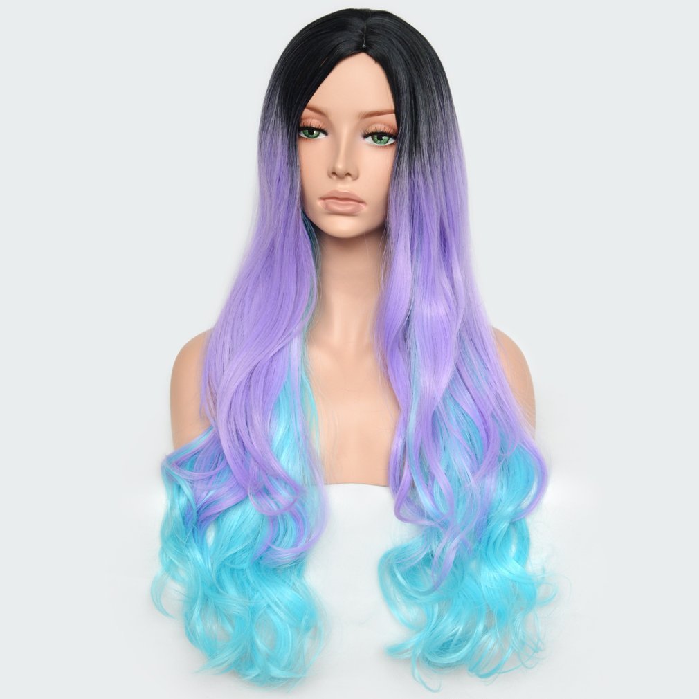 Halloween Cosplay Wigs for Womens 30" MultiColor Wavy