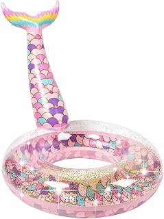 Pool Floats Inflatable Swimming Rings Mermaid Tail Tubes Glitters Water Party Summer Beach for Kids and Adults