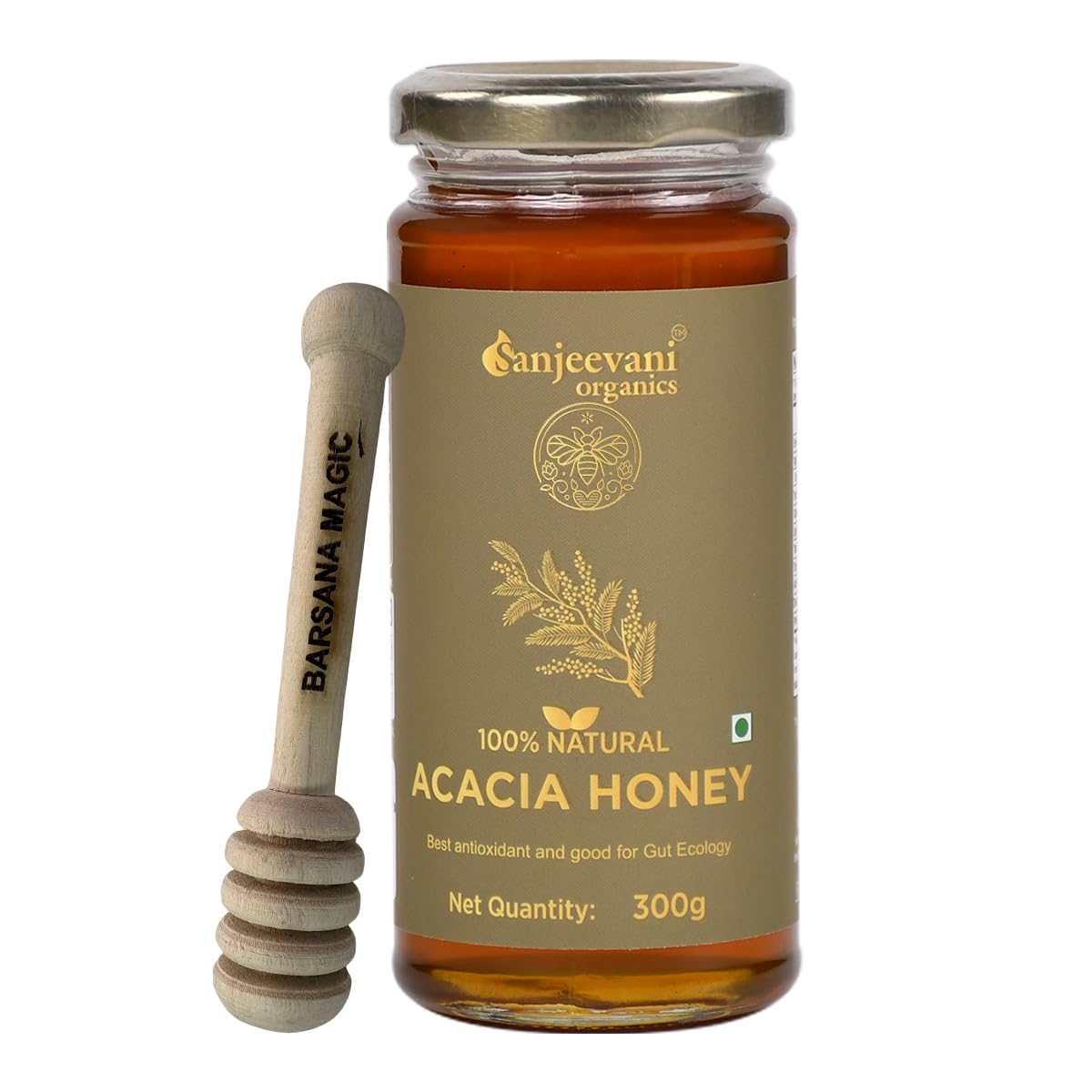 Natural Acacia Honey 300g | Raw, Unfiltered & Mild-Floral | Pure, Chemical-Free & No Added Sugar | Premium Farm Fresh Quality Honey