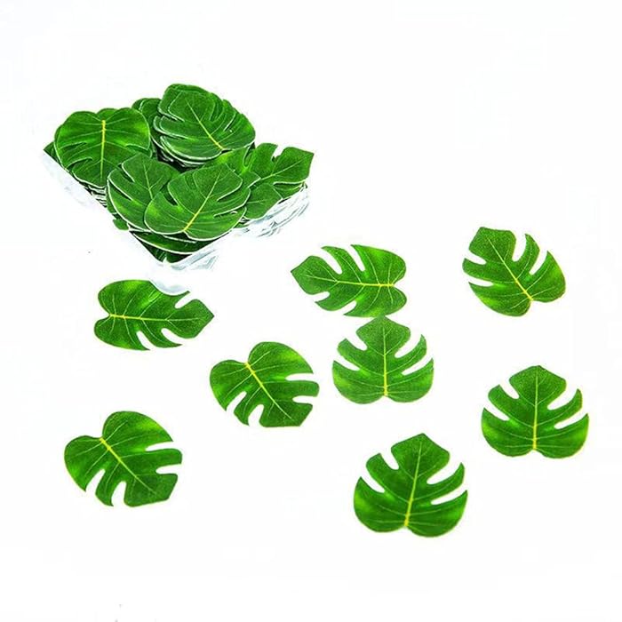 Buy Morofme 48pcs Edible Tropical Turtle Leaves Cupcake toppers, Palm Leaf Cake Topper, Edible