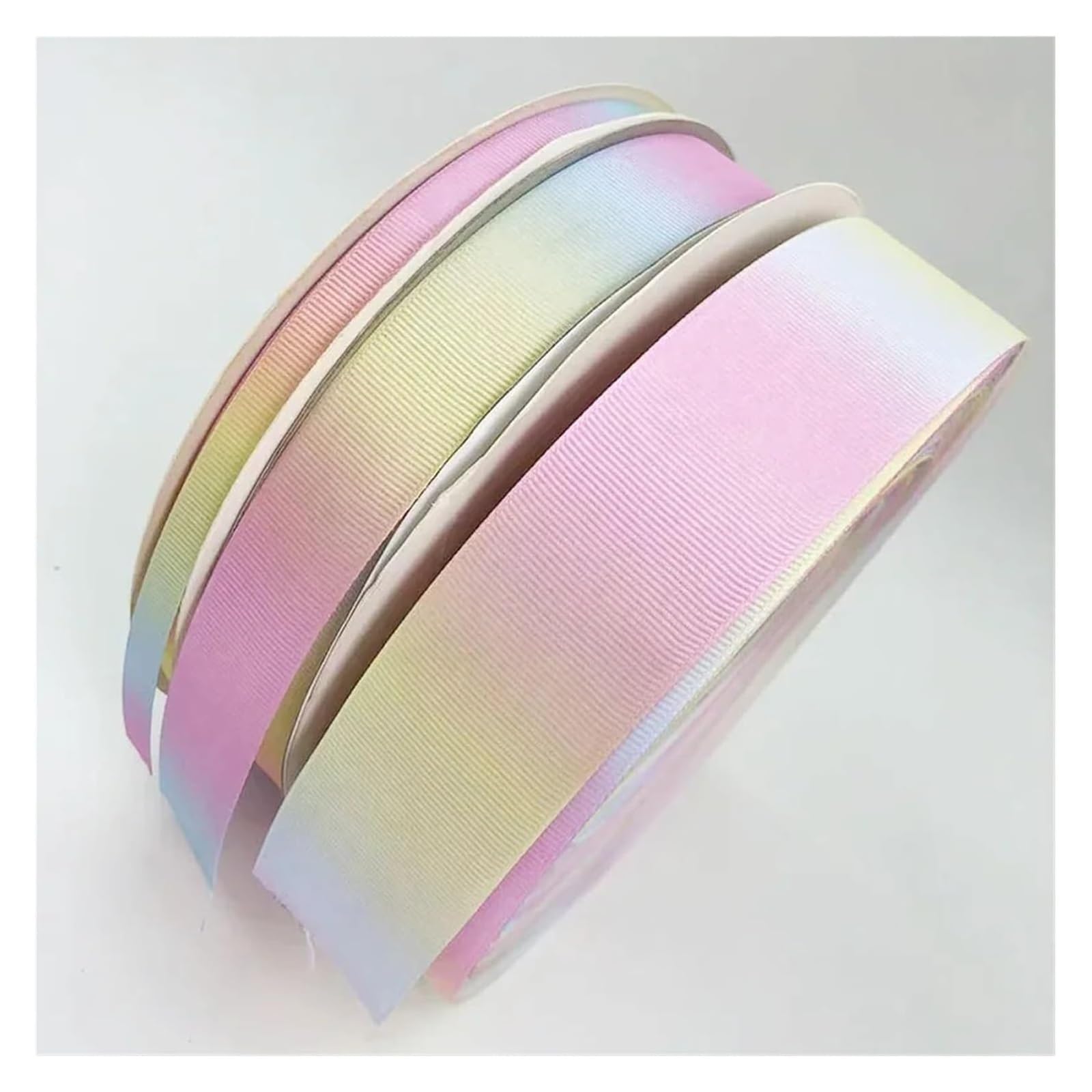 Cintas para envolver tartas, Cinta de grosgrain 25-100 yardas(40mm Rib Rainbow,100yards)