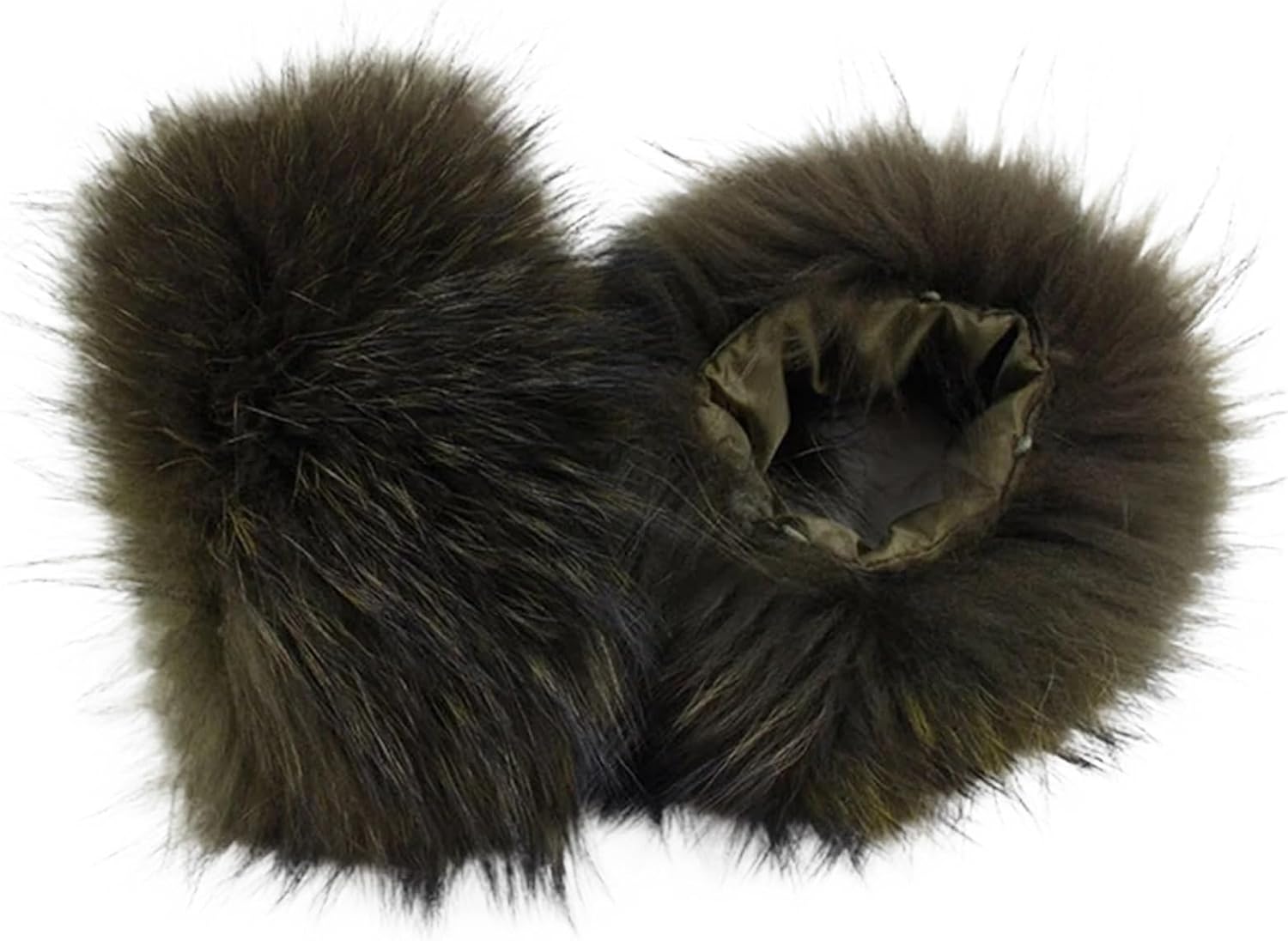 Women'S Faux Fur Wrist Cuffs 1Pairs Arm Warmers Natural Fur Cuffs Ladies Coat Arm Sets Winter Sleeves Sleeve