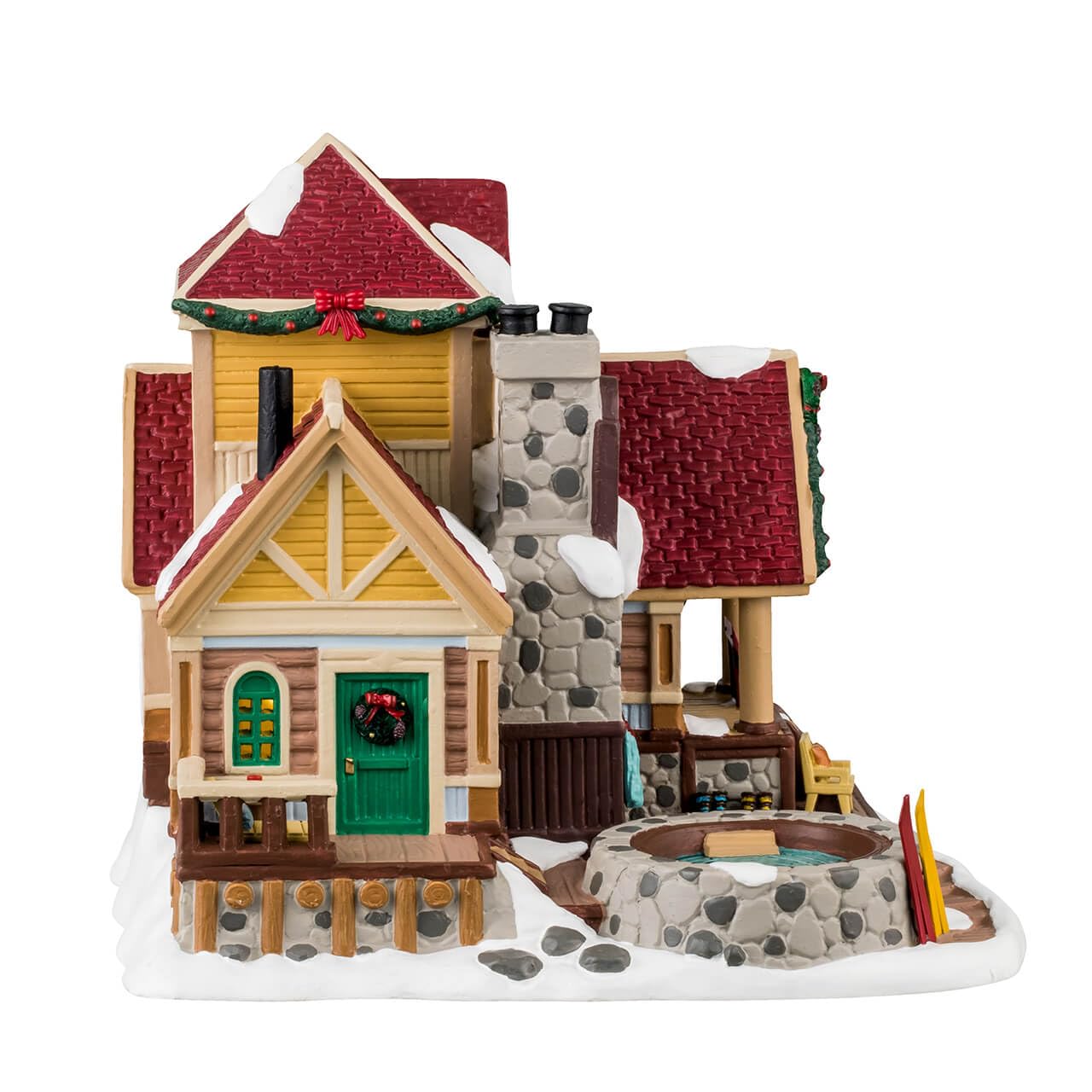 LEMAX Edificio illuminato led "Sunny Springs Lodge" in resina H18 x 19.5 x 18.4 cm
