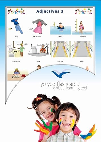 Yo-Yee Flashcards - Tarjetas de adjetivos para niños, niños y adultos - Tarjetas de vocabulario en inglés - Juego de 3