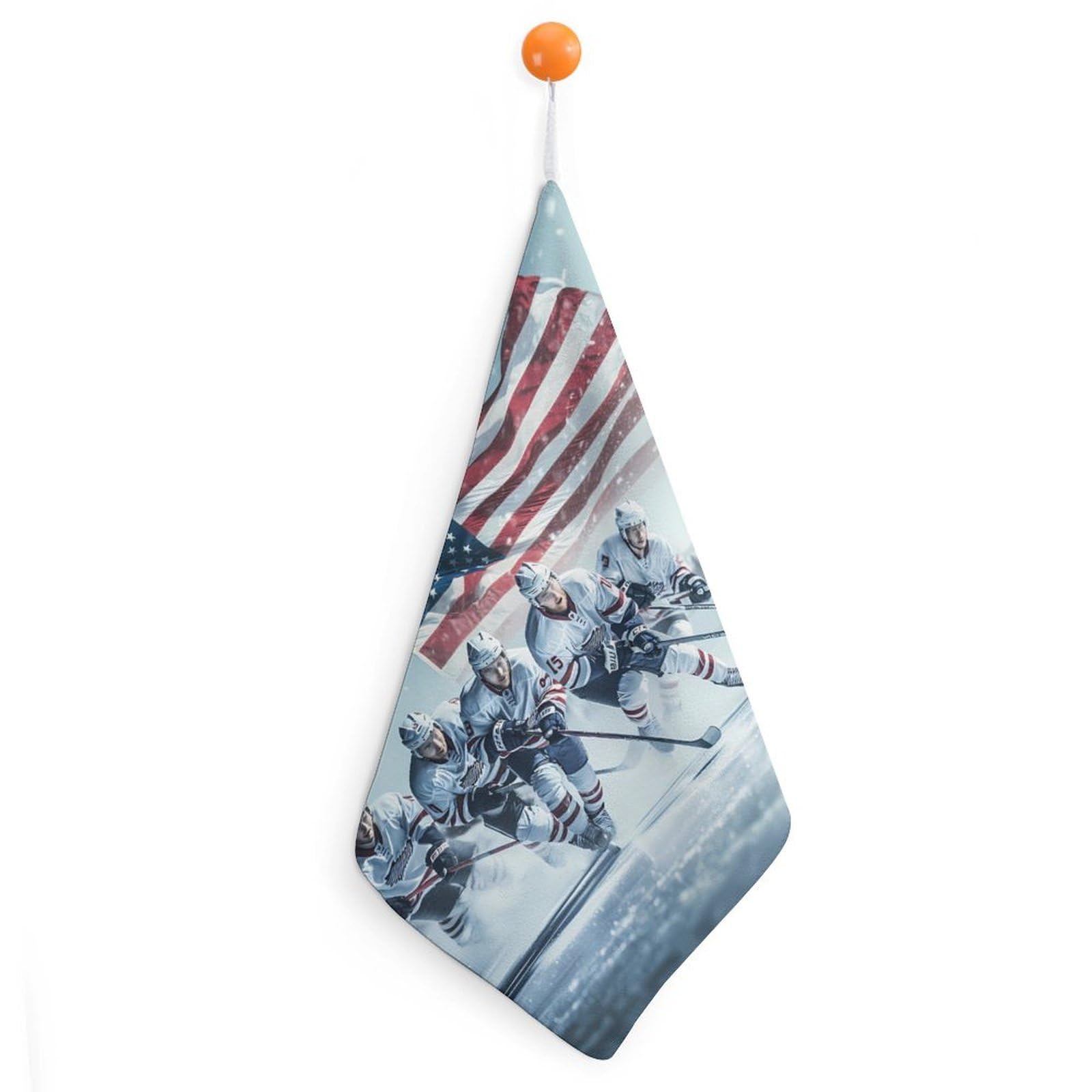 CGSBNGHA Ice Hockey U.S Sports Hand Towel Hanging Face Towels Cleaning Cloths Handkerchief for Bathroom Kitchen