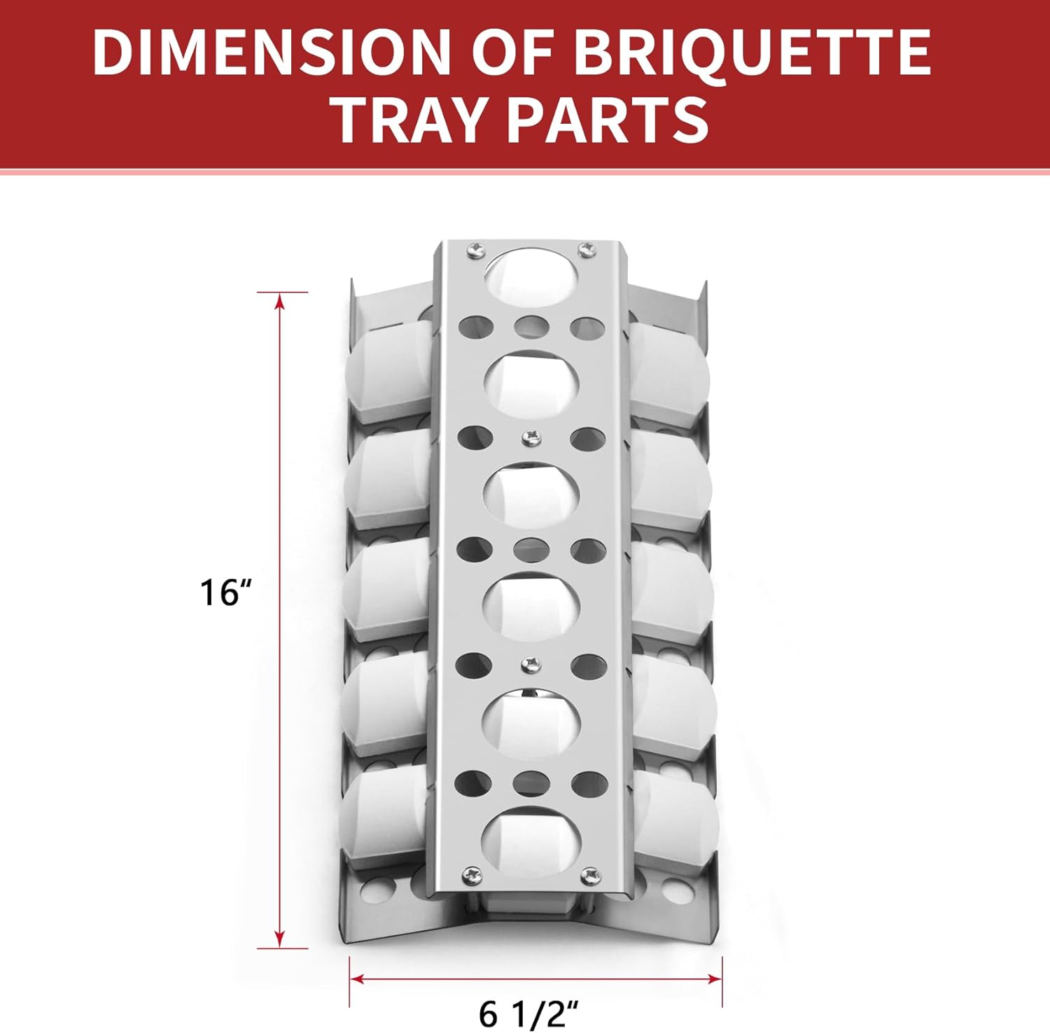 16" Briquettes Tray for Summerset Sizzler 26" 32" 40" Grill, Parts for RCS Premier RJC009P RJC32A RJC26A RJC40A RJC32AL RJC40AL Grill Briquettes Heat Plates, 4 Packs 16 x 6.5 Sizzler Plates