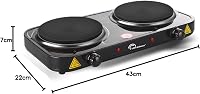 LITTLE BALANCE Vintage Elektromos Dupla Főzőlap 2 Termosztáttal Diákoknak Camping Irodához 9