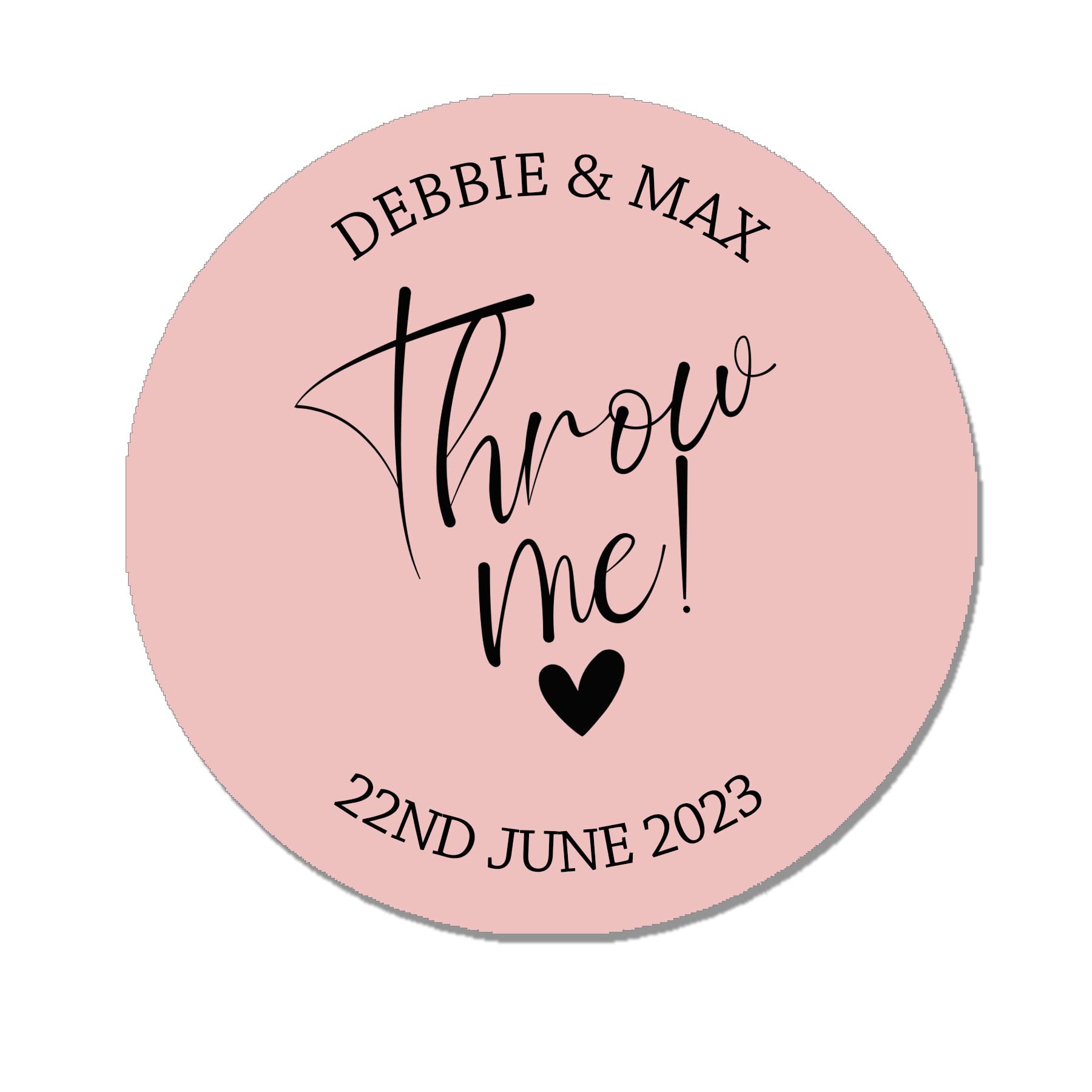 35 Personalised Confetti Wedding Stickers Sprinkle The Love, Throw me Sage, Cone Bags Favour Luxury (Pink)