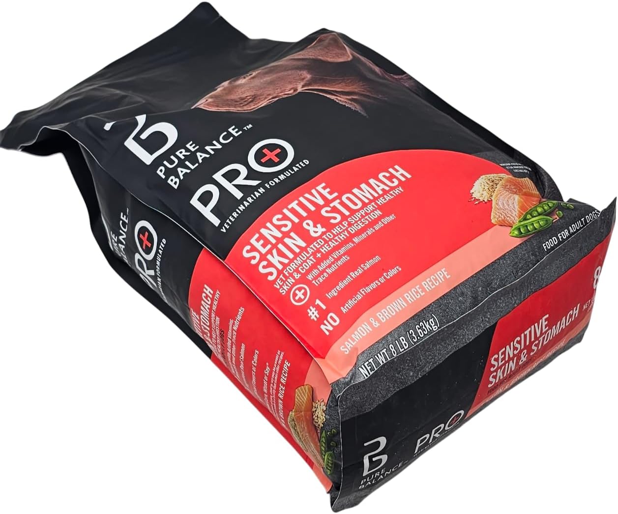 Pure Balance Pro+ Sensitive Skin and Stomach Salmon and Brown Rice Dry Dog Food, 8 Pound Bag