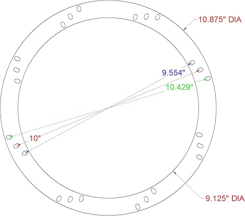 Miniatura 3 de Separadores de altavoz de subwoofer de 10" Anillos extensores de profundidad - 1/2" de grosor - ID: 9 1/8" OD: 10 7/8" - 1 par - SSK10K - Apilable -