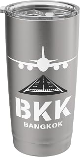 BKK Airport Bangkok, Thailand Airplane Landing on Runway Stainless Steel Insulated Tumbler