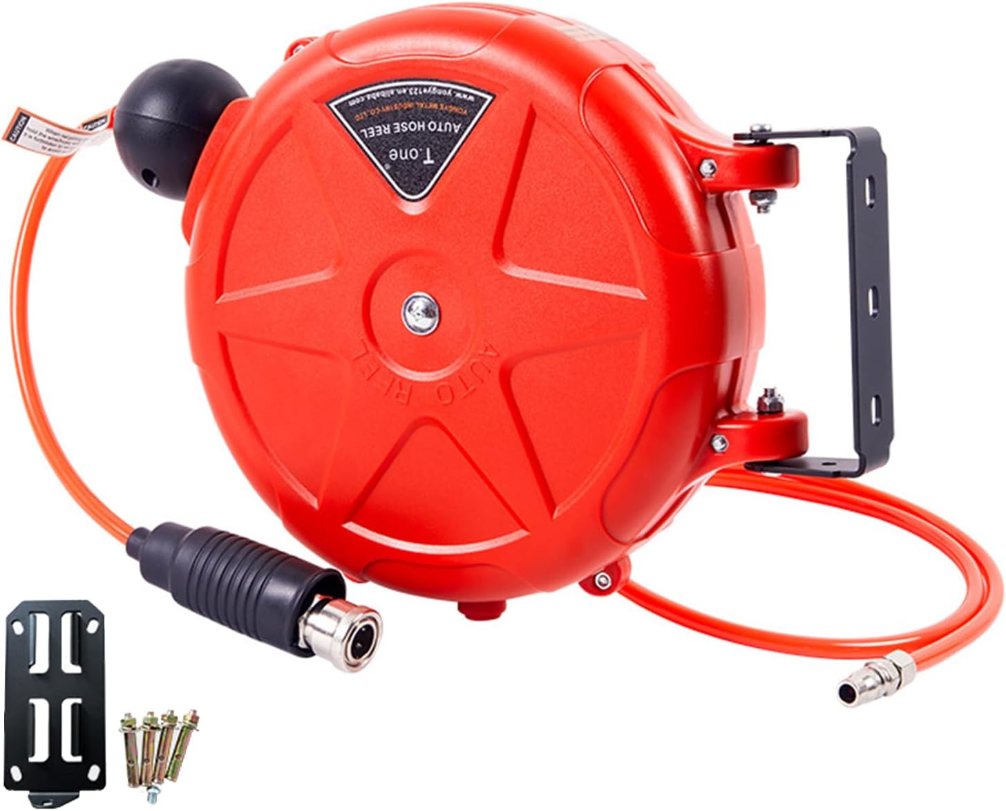 Pneumatic Hose Reel Retractable, 10m Auto Locking Commercial Air Hose Reel With Swivel Bracket, Air Compressor Accessories For Workshop, Industry, Agriculture
