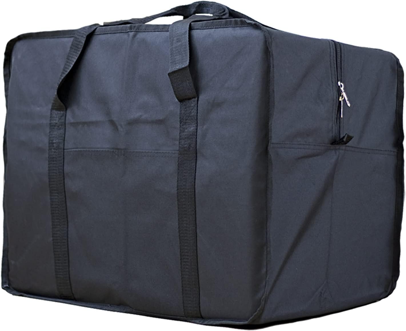 Extra Large Foldable Duffel Bag for Travel – Heavy-Duty Cargo Bag with Zippers & Reinforced Handles, TSA Approved, Water-Resistant size 29 x 24 x 15.5 inch (black, 70lb)