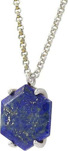 Miniatura 6 de Alluring Blue Lapis Lazuli Necklace - Hexagon Cut Pendant Necklace for Women - Handmade Fashion Necklaces, Gemstone Necklace - Birthstone Jewelry