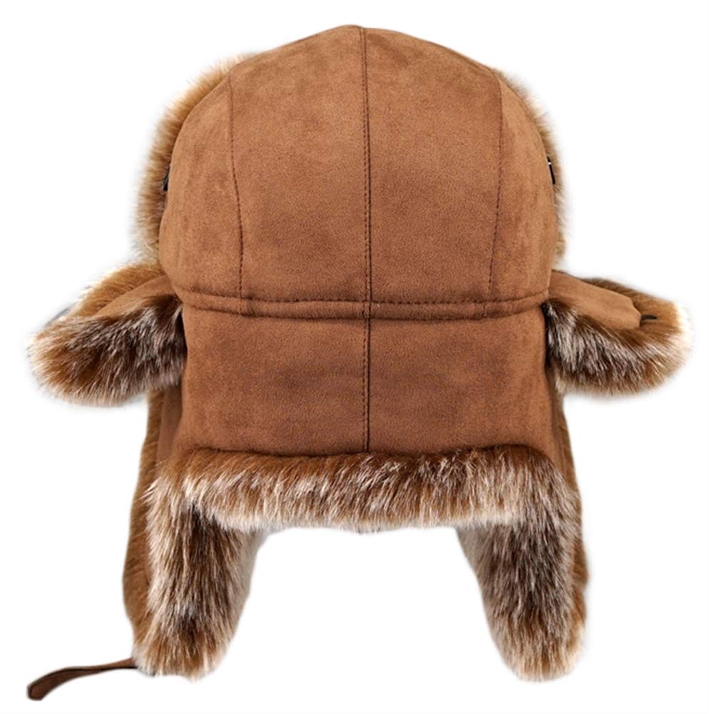 Insun Unisex Chapka Suède Chapeau de Trappeur en Fausse Fourrure Chaud Anti Vent Ushanka Chapeau de Chasse Russe