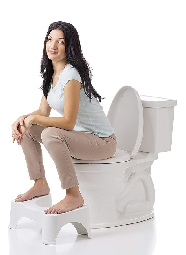 Comfortable Squat Stool for Western Toilet - 50 x 28 x 19cm | Portable & Sturdy Plastic Foot Step Stool for Potty Training | Ideal for Kids & Adults - Made in India