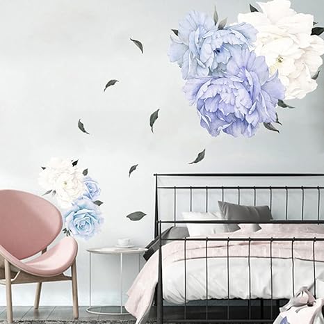 Amazon Nuolux ウォールステッカー 花 牡丹 おしゃれ 植物 壁紙 部屋 寝室 装飾 Diy 用 壁のステッカー ウォールアート シール インテリア 2枚入 ウォールステッカー オンライン通販