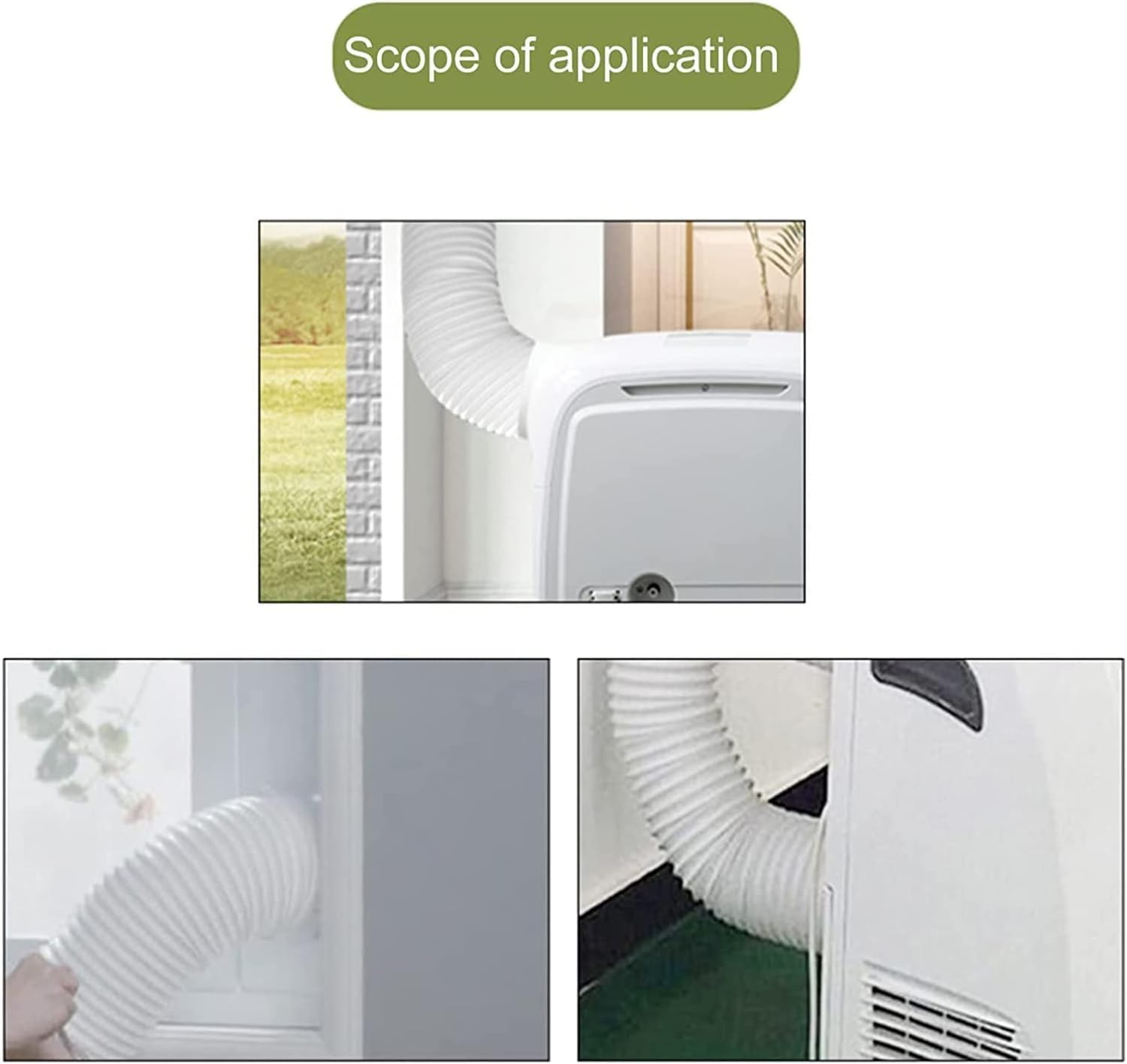 2 adaptery węża klimatyzatora, adaptery do węża odpływowego, regulowany interfejs kanału wylotowego powietrza Abs, adaptery węża odpływowego do okien Midea 1,5p