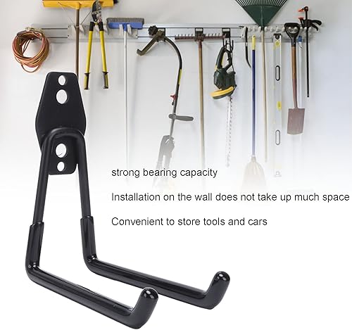 Miniatura 4 de Demeras Perchas de garaje, hierro ahorrador de sape, fuerte capacidad de carga, 2 ganchos de almacenamiento de pared para tienda de garaje (estilo A