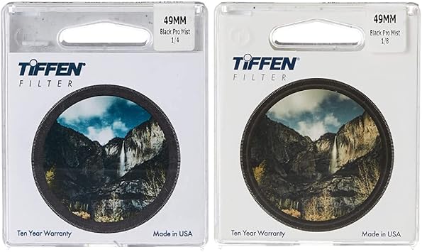 Tiffen 49BPM18 49mm Black Pro-Mist 1/8 Filter & 49BPM14 49mm Black Pro-Mist 1/4 Filter