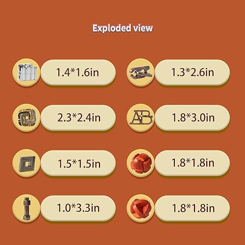 Miniatura 10 de 8 piezas IQ Logic Training Brain Teaser rompecabezas para adultos y niños, juegos familiares, recuerdos de fiesta, café, tiempo desafiante, montaje