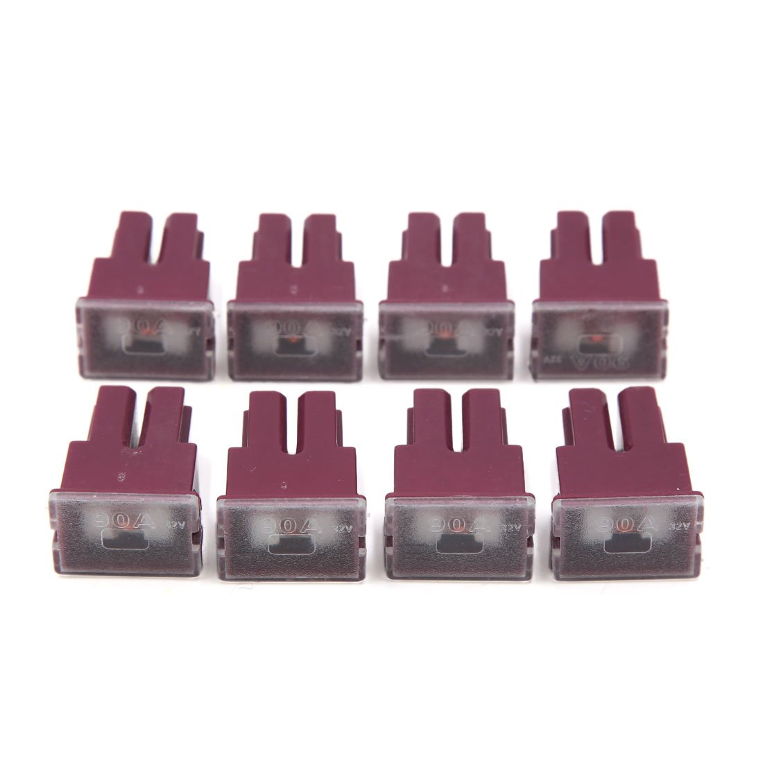 AERBNYEQP 8Pcs Purple Plastic Auto Car Push-in Type Female PAL Cartridge Fuse DC 32V 90A