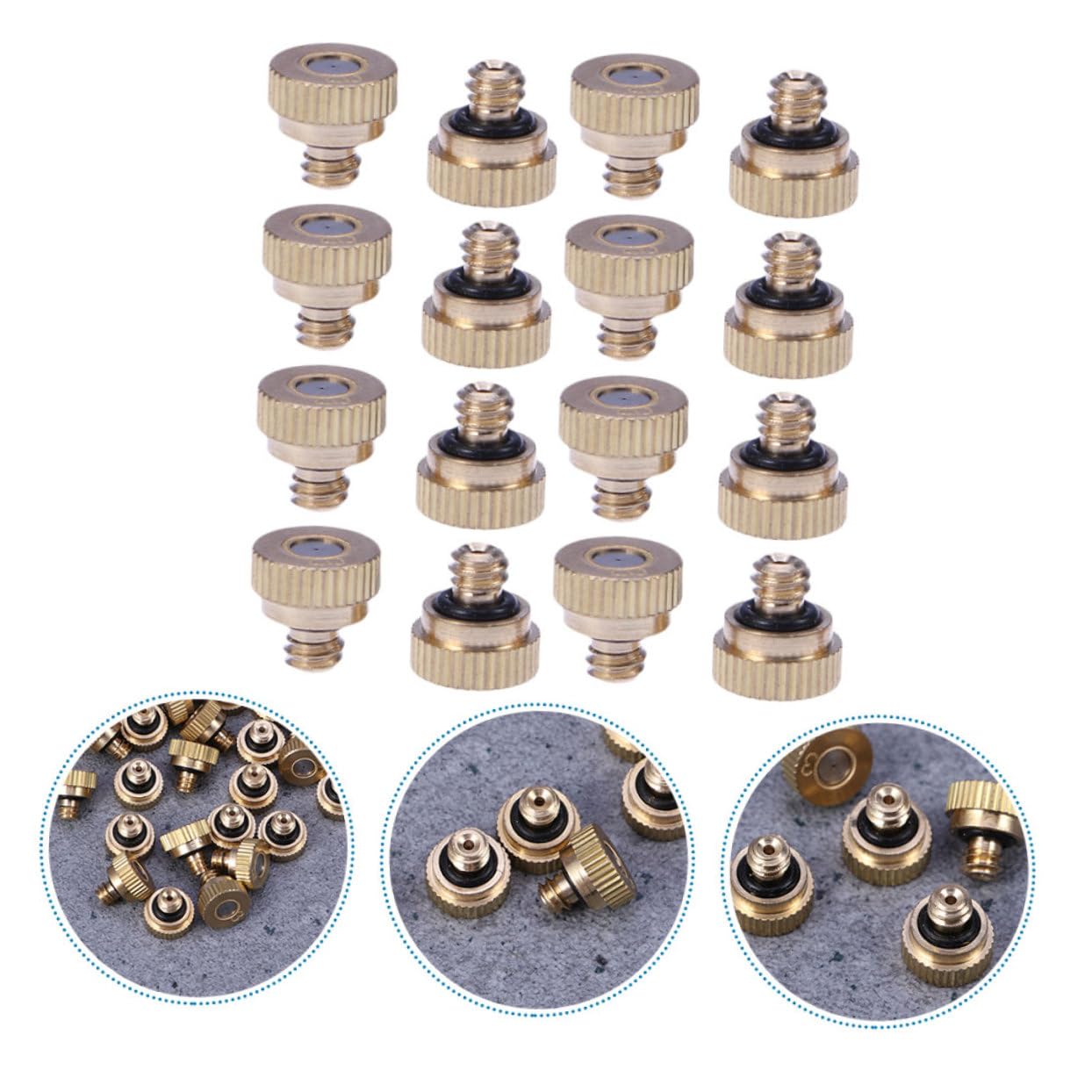 Happyyami 50pezzi Ugelli Nebulizzazione Ottone Per Di Raffreddamento Bassa Pressione Per Giardino e Spazi Esterni