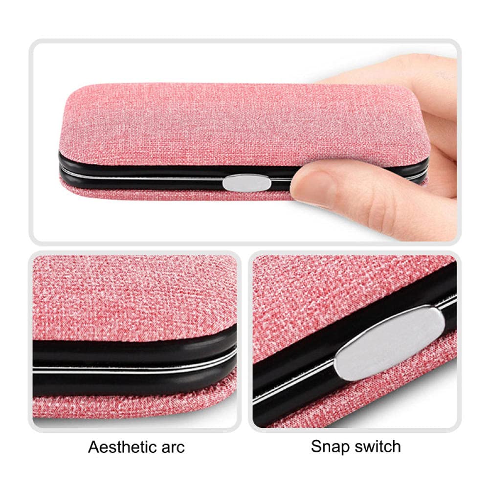 Professionelles Nagelknipser-Set, 8-teilig, schwarzer Edelstahl, scharfer Nagelschneider, Pediküre- und Maniküre-Set mit Cortex-Metallgehäuse für Männer und Frauen, grau_Set (graues Set)