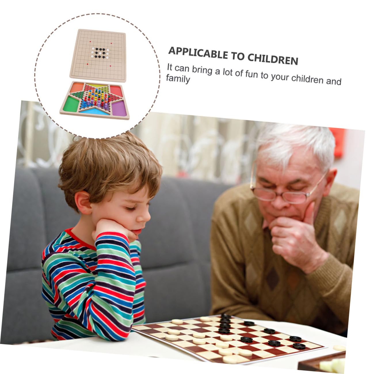 Jeu de Dames Gobang Jeu de Société Créatif et Coloré en Bois pour Garçon et Filles Jouet Éducatif Léger Toucher Confortable pour Moments en Famille