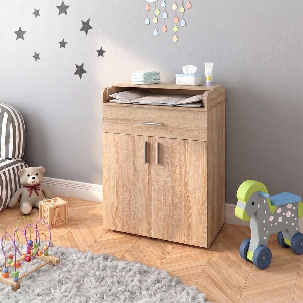 Vicco Commode à Langer Lena, Sonoma, 75.2x101.5cm | convertible en commode standard après la période de change