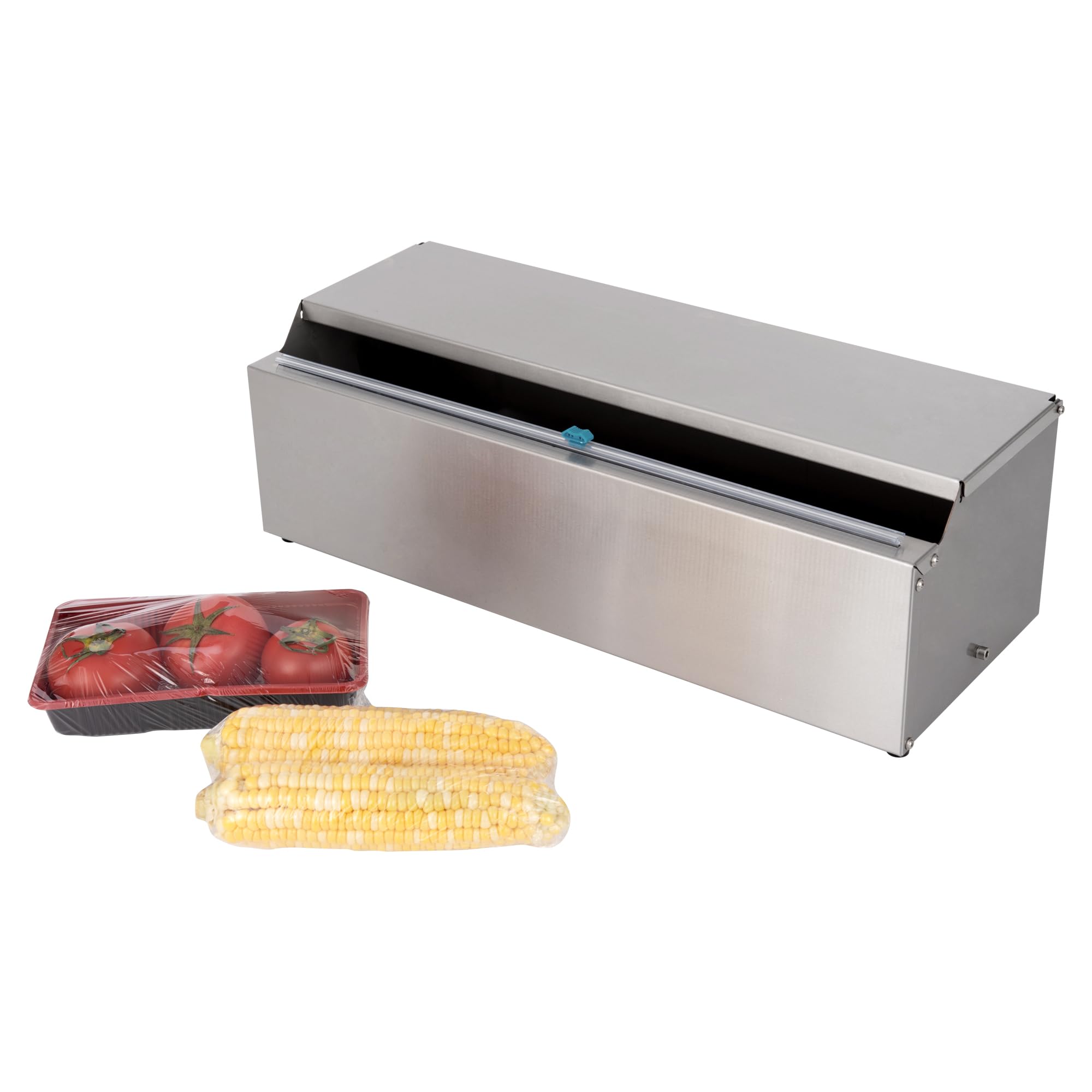 greenaloo Stainless Steel Food Wrap Dispenser - 18” Commercial Stretch Film Packing Machine with Slide Cutter