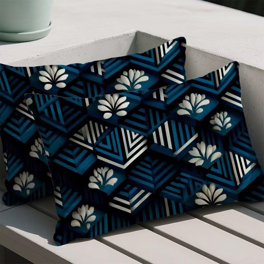 Housse de coussin en lin imperméable haut de gamme avec impression double face - 2