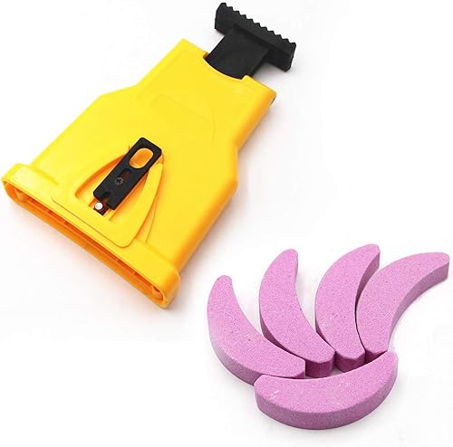 Yetaha Afilador de motosierra con 5 piedras de afilar, afilador de hoja de sierra de cadena portátil, herramientas universales de afilado rápido