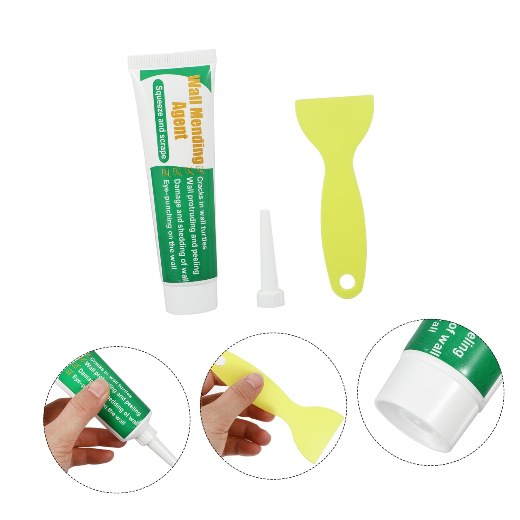Pasta Riparatrice per Muri Peeling e Graffiti, 2 Set Verde | Include Spatola, Copertura Macchie e Graffiti, Riparazione Rapida per Superfici Danneggiate