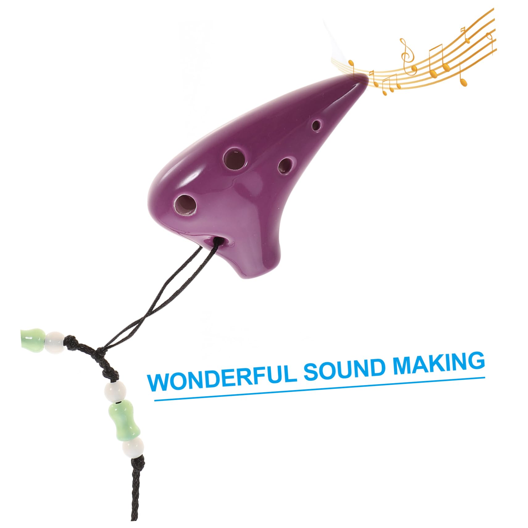 SUPVOX Mini Ocarina 6holes Musical Instrument Beginner Ethnic Flute Purple Clay Easy to Play Random Color