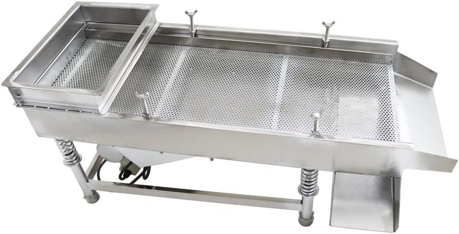 Electric Vibrating Sifter with 6mm Screen Straight Vibrating Sieve Shaker Stainless Steel Linear Sifter Machine Linear Shaker Single Motor 110v 80W