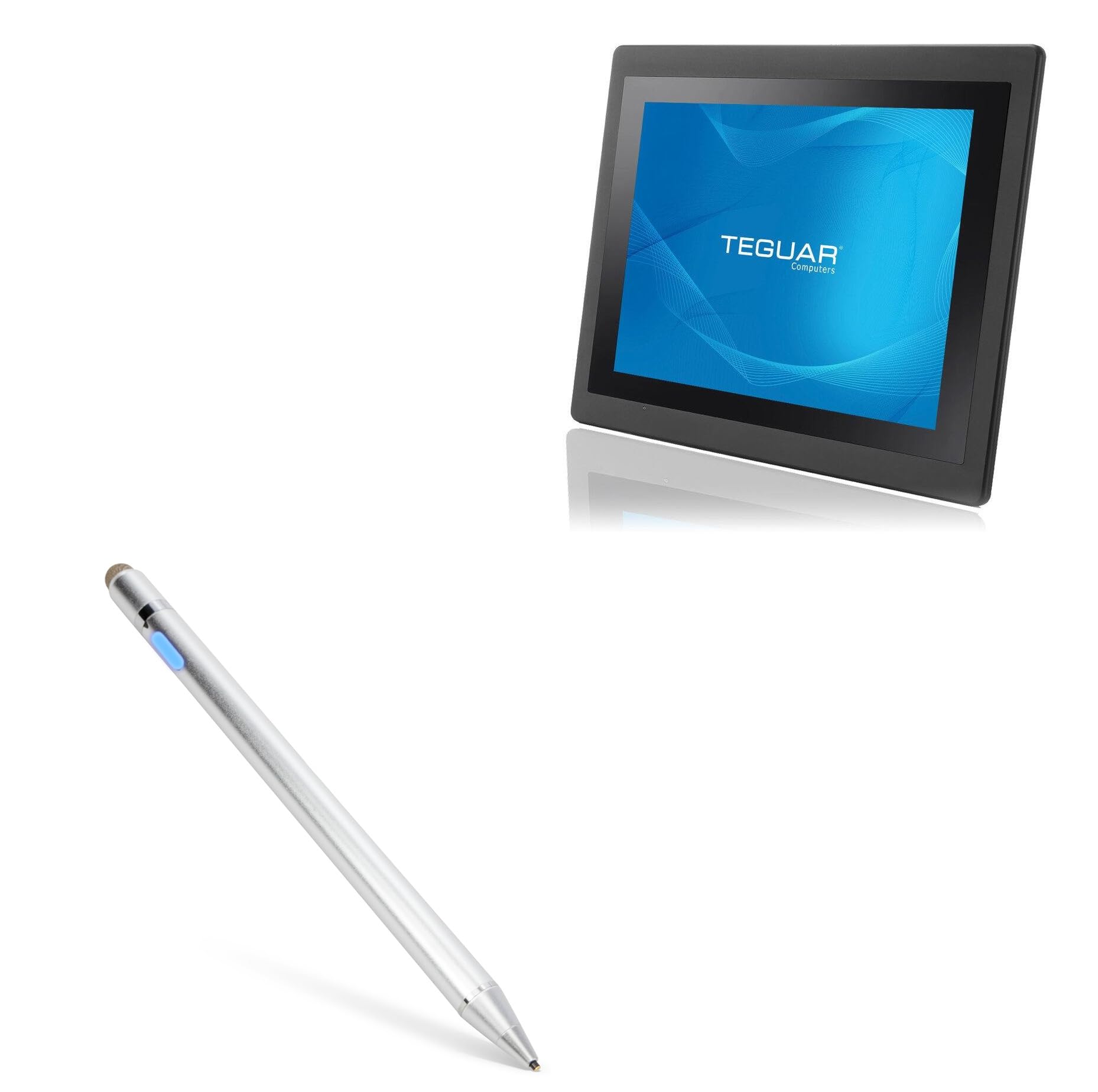 BoxWave Stylus Pen Compatible with Teguar TP-5710-19 - AccuPoint Active Stylus, Electronic Stylus with Ultra Fine Tip - Metallic Silver