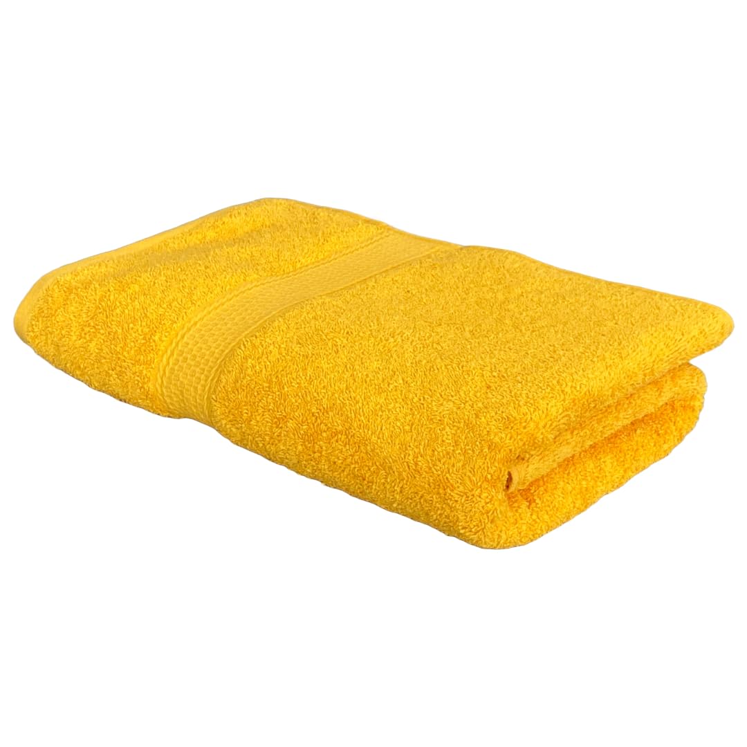 100% Indian Ultra Soft Cotton 500 GSM Highly Absorbent, Fade Resistant, Quick Drying Large Bath Towel (Sunrise Yellow)-image-47