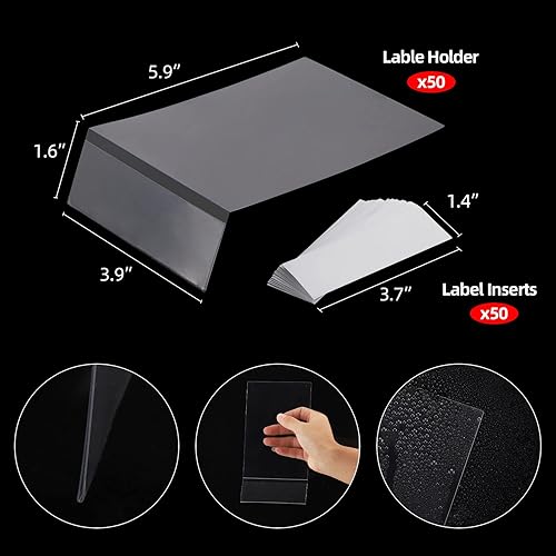 Miniatura 2 de LoveBB 50 Pcs Library Shelf Label Holders 7.6 x 4 Inch Moveable Shelf Markers for Classroom Office Library Book Shelves with 50 Pcs Label Inserts