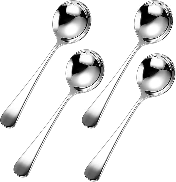 4 Piece Soup Spoons Chinese Spoons Dessert Spoons Dinner Spoons Teaspoons Table Spoons Serving Spoons Soup Spoons Set of 4 Stainless Steel Teaspoons Stainless Steel Dinner Spoons Mini Coffee Spoons