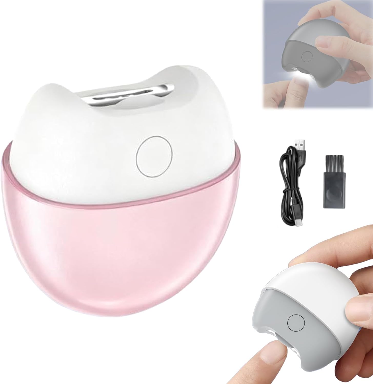 2 in 1 Automatic Electric Nail Clipper, 2026 New Electric Nail Clipper, Automatic Nail Trimmer with Light and Nail Scraps Storage, Electric Toenail Clippers for Seniors Adults (Pink)