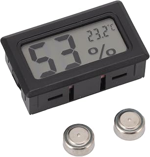 Thermometer Hygrometer, LCD HD Embedded Digital Thermometer Hygrometer, High Stability Electronic Temperature Humidity Meter for Locker Cigar Box