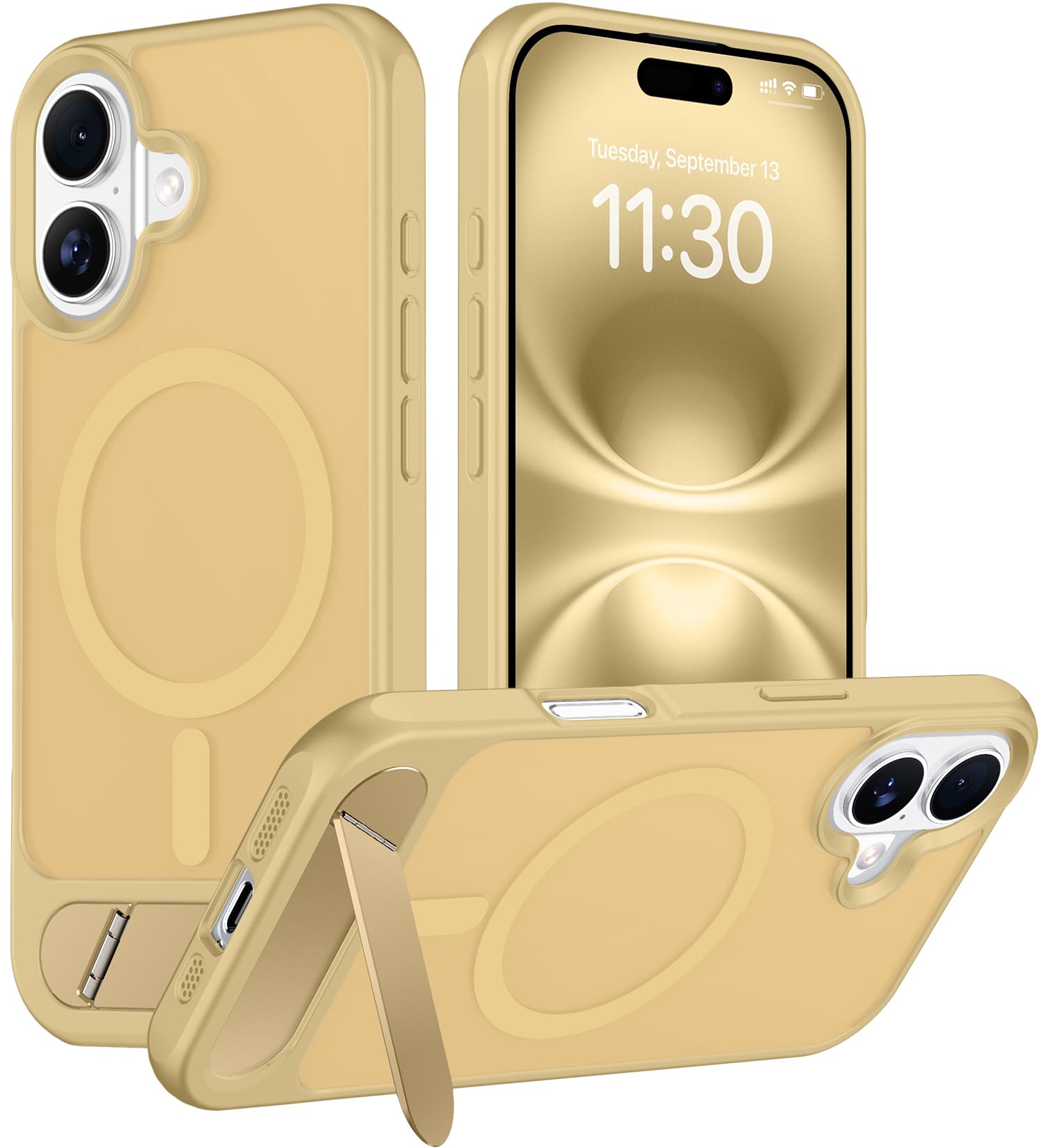Temdan Magnetic Compatible with iPhone 16 Plus Case, [Built-in Invisible Kickstand][Compatible with MagSafe] [Military Grade Shockproof] Slim Translucent Matte Phone Case for iPhone 16 Plus 6.7"
